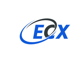 ECX letter creative modern elegant swoosh logo design