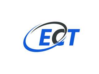 ECT letter creative modern elegant swoosh logo design