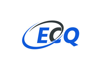 ECQ letter creative modern elegant swoosh logo design