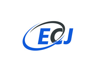 ECJ letter creative modern elegant swoosh logo design