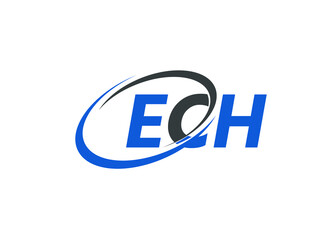 ECH letter creative modern elegant swoosh logo design