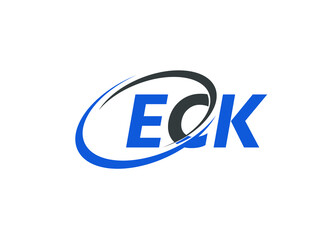 ECK letter creative modern elegant swoosh logo design