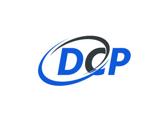DCP letter creative modern elegant swoosh logo design