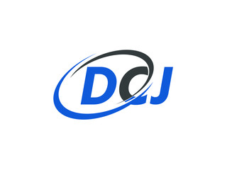 DCJ letter creative modern elegant swoosh logo design