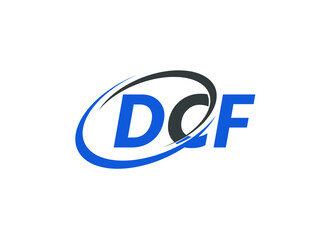 DCF letter creative modern elegant swoosh logo design