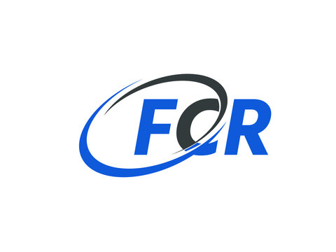 FCR letter creative modern elegant swoosh logo design