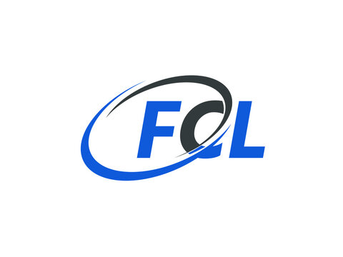 FCL letter creative modern elegant swoosh logo design