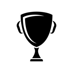 Trophy Cup Vector Flat Icon. Monochrome illustration. 