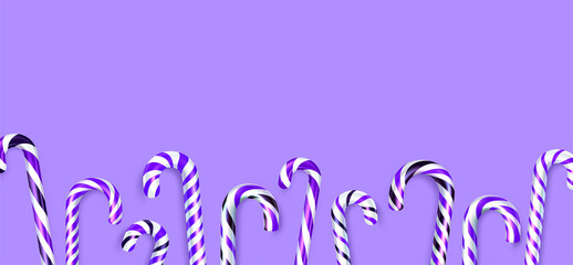 Striped purple candy cane sticks.