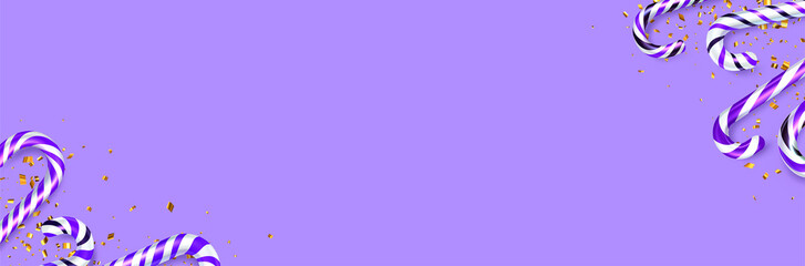 Striped purple candy cane sticks.