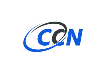 CCN letter creative modern elegant swoosh logo design