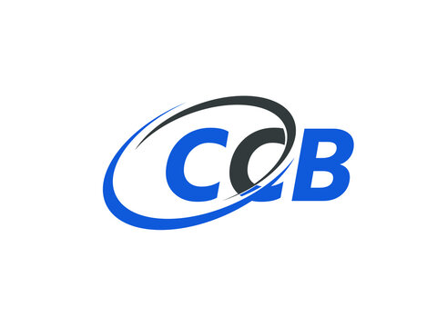 CCB letter creative modern elegant swoosh logo design