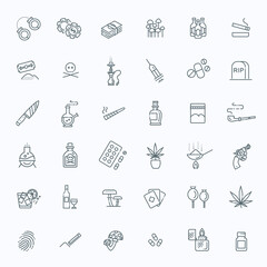 Simple Set of Drugs Related Vector Line Icons
