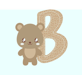 letter B with bear