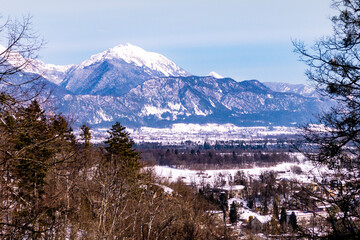 snow covered mountains