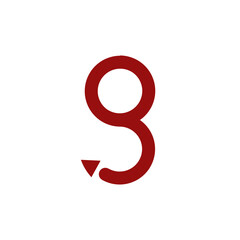 Letter g logo symbol icon. Letter G tail and arrow icon logo design vector template