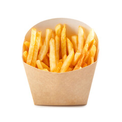 French fries in a brown kraft paper bag