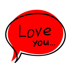 Hand drawn speech bubble with text 