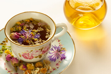 herbal tea made from various flowers