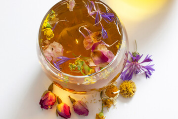 herbal tea mixed from various flowers