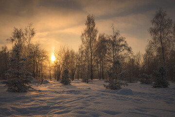 sunrise in winter