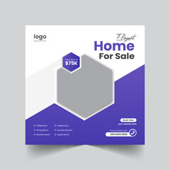 Real Estate Social Media Post Template or Instagram Post Design