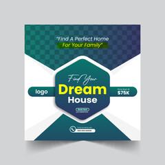 Real Estate Social Media Post Template or Instagram Post Design