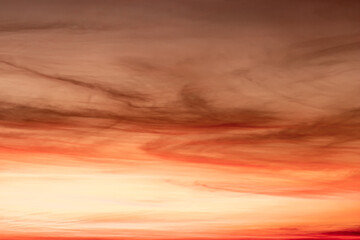 colorful twilight background, art on clouds,red orange color.