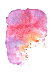 Abstract background with bright pink-purple watercolor stains splash