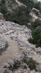 the hiking trail to the Gola Gorropu in Urzulei, Sardinia, in the month of October