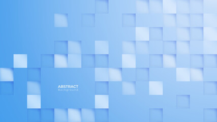 Abstract 3d modern square background. Blue sky geometric pattern texture. vector art illustration