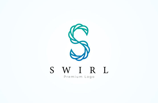 Swirl logo. simple and modern letter s formed from swirls stylized lines. usable for brand or business logo. vector illustration