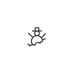 Fototapeta na wymiar snow doll line icon, outline vector sign, pixel perfect icon