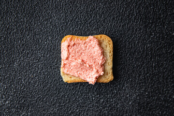 smorrebrod capelin caviar roe sandwich healthy meal diet snack on the table copy space food background rustic vegetarian food no meat pescetarian diet