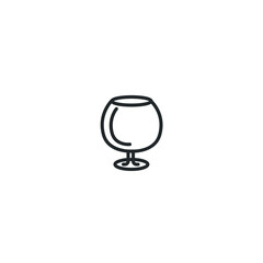 wineglass line icon, outline vector sign, pixel perfect icon