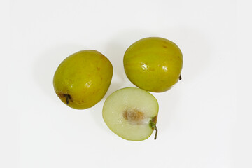 Jujube, Indian jujube monkey apple, green balls pile was similar to green apple on white background