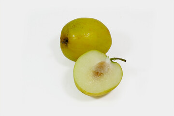 Jujube, Indian jujube monkey apple, green balls pile was similar to green apple on white background