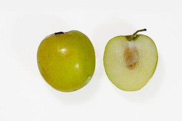 Jujube, Indian jujube monkey apple, green balls pile was similar to green apple on white background