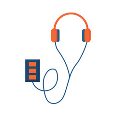 Headphone headset icon. Audio gadget business concept splash effect.