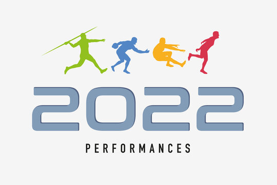 Carte de vœux 2022 sur le concept du sport, de l’athlétisme et de la performance pour développer l’esprit de compétition et relever de nouveaux défis.