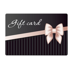 Gift card template with rose gold gradient bow