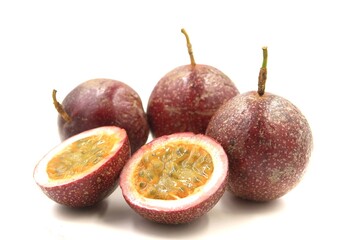 passion fruits isolated on white background