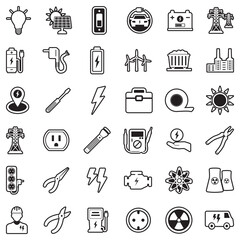 Electrical Icons. Line With Fill Design. Vector Illustration.