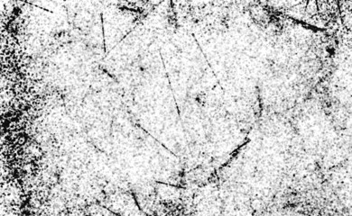 Grunge black and white pattern. Monochrome particles abstract texture. Background of cracks, scuffs, chips, stains, ink spots, lines. Dark design background surface.