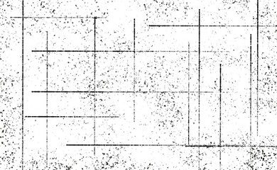 Grunge black and white pattern. Monochrome particles abstract texture. Background of cracks, scuffs, chips, stains, ink spots, lines. Dark design background surface.
