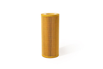Car filter close-up isolated on white background. Oil filter.