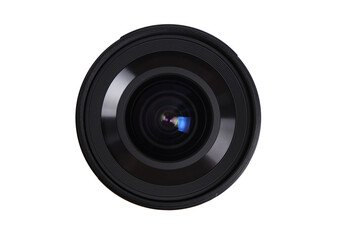Close up lens on a white background.