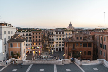 view of the city of Rome at sunset