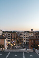 Naklejka premium view of the city of Rome at sunset