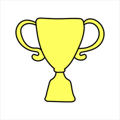 Vector goblet hand drawn in doodle style, isolated on white background.